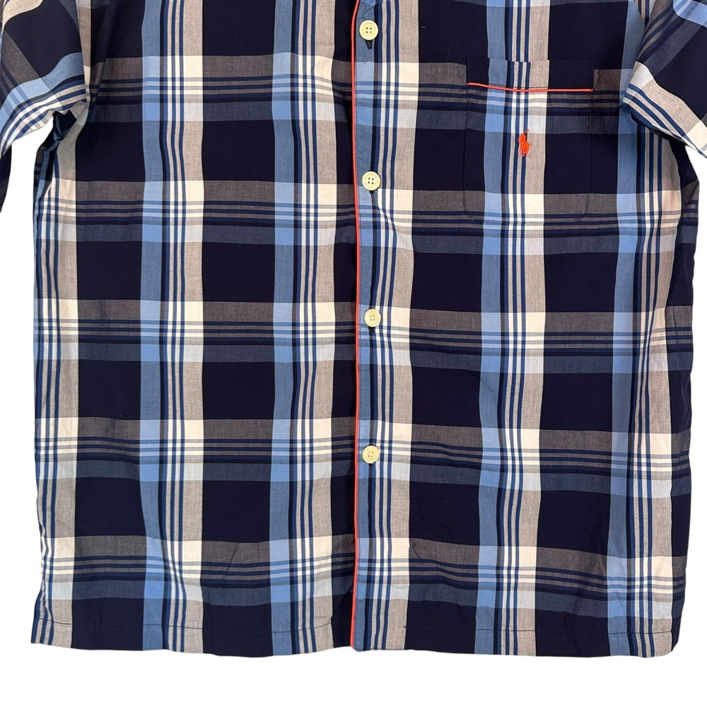 Polo Ralph Lauren Mens Pajama Shirt XL Plaid Cotton Sleepwear Deadstock NWT - Picture 6 of 10